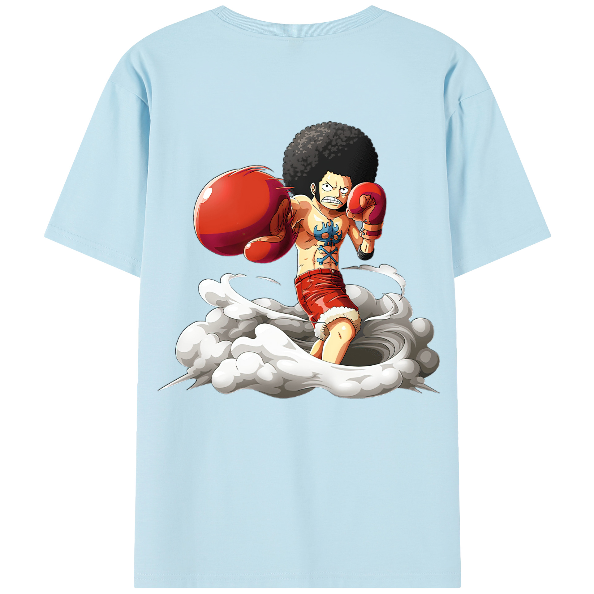 ワンピース モンキー・D・ルフィ ONE PIECE Monkey D. Luffy 綿100％半袖Tシャツ（背面プリント）
